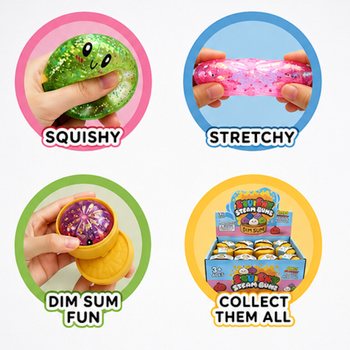 RAGE - Squishy Gniotek GLITTER Dumplings MAŁY (Wym. 5.5 x 5.5 x 3 cm) - Viralowy Fidget Toy 2026 (24 szt.)