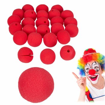 CZERWONE NOSY KLAUNA Z PIANKI (100 szt.)
