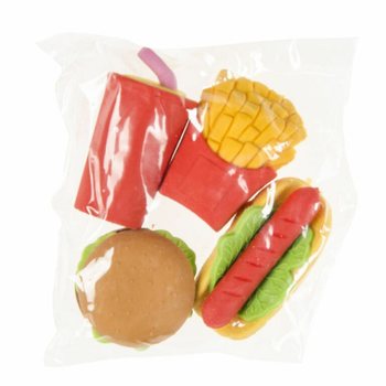 4-częściowy Zestaw Gumek do Mazania Fast Food (Display 12x)