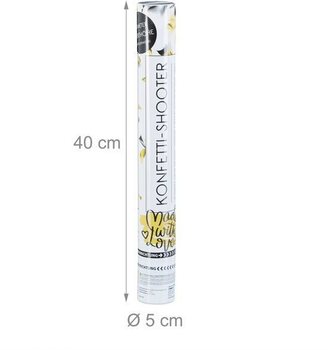 Armatka konfetti &ndash; Kolor: Czarno-Ż&oacute;łty - 40 cm - Partypopper (10 szt.)