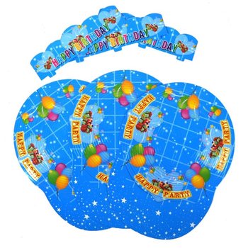6 CZAPEK URODZINOWYCH SPIRALNYCH W WORKU (6 szt.)