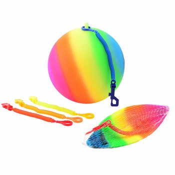 TĘCZOWA PIŁKA Z LINKĄ / PIŁKA BUNGEE &Oslash;23 Cm (36 szt.)