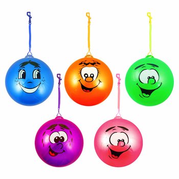 Piłka Bungee z Uśmiechem Smiley i Sznurkiem Ø 23 cm (24 szt.)