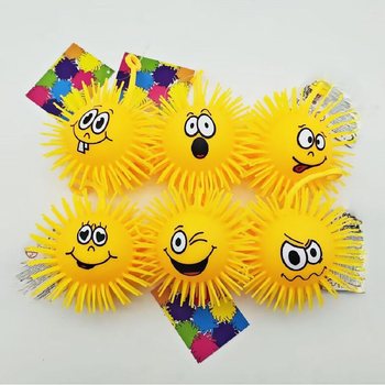 PIŁKA PUFFER Z BUZIĄ EMOTKĄ - 10CM - W DISPLAYU (12 szt.)