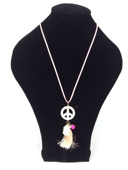 Naszyjnik w Stylu Ibiza Łososiowy Peace Buddha (1 szt.)