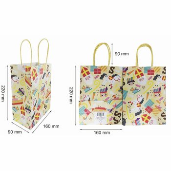 PAPIEROWA TOREBKA PREZENTOWA - SINTERKLAAS - 16x9x22 CM (12 szt.)