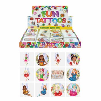 WESOŁE TATUAŻE - WZÓR: WRÓŻKA / FAIRY, Każda paczka 12x Tatuaży W DISPLAYU (48 szt.)