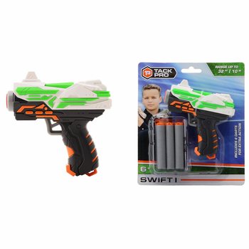 Pistolet zabawka Tack Pro Swift I z 6 miękkimi rzutkami - 11 cm