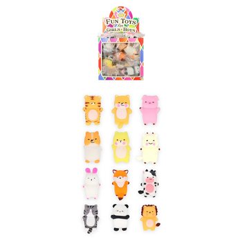MIX ZWIERZĄTEK SQUISHY DO LOTERII - W DISPLAYU - (96 szt.)