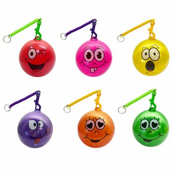 PIŁKA SMILEY ZE SZNURKIEM / PIŁKA BUNGEE &Oslash;23 cm (10 szt.)
