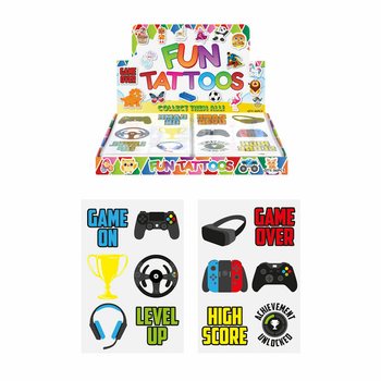 Tatuaże Gamer Fun w Displayu (96 arkuszy)
