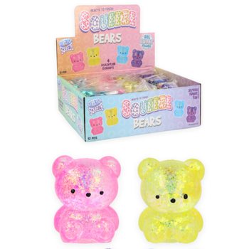 GNIOTKI MISIE SQUEEZE - Z WYPEŁNIENIEM CUKROWYM - MIX W DISPLAYU (12 szt.)