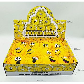 PIŁKA PUFFER Z BUZIĄ EMOTKĄ - 10CM - W DISPLAYU (12 szt.)