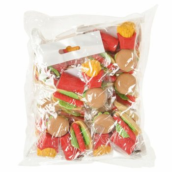 4-częściowy Zestaw Gumek do Mazania Fast Food (Display 12x)
