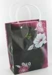 Torba Prezentowa / Reklam&oacute;wka Czarno/R&oacute;żowo/Biały Kwiat Medium (12 szt.)