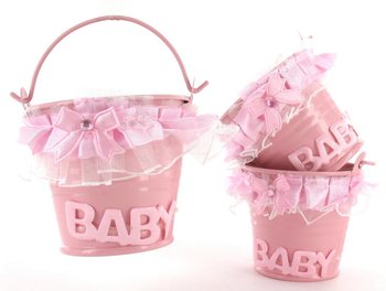 DEKORACYJNE WIADERKO - BABY PINK (12 szt.)