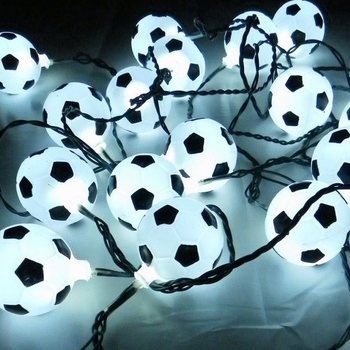 Girlanda Świetlna Piłka Nożna CZARNO/BIAŁA 10 Lamp (9 szt.)