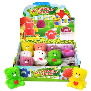 Gniotki Misie Puffer z Podświetleniem LED w Displayu (12 szt.)