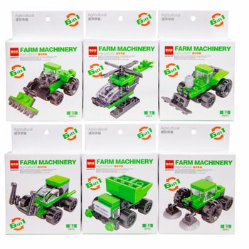 KLOCKI BRICKS - POJAZDY ROLNICZE (12 szt.)