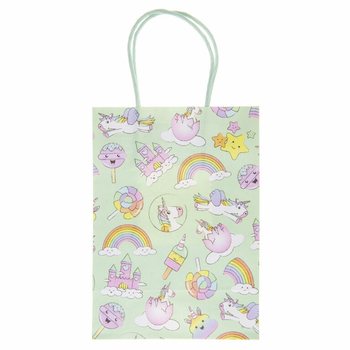Papierowe Torebki na Prezenty Jednorożec - 12 Sztuk (16x9x22 cm)