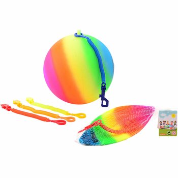 TĘCZOWA PIŁKA Z LINKĄ / PIŁKA BUNGEE &Oslash;23 Cm (36 szt.)