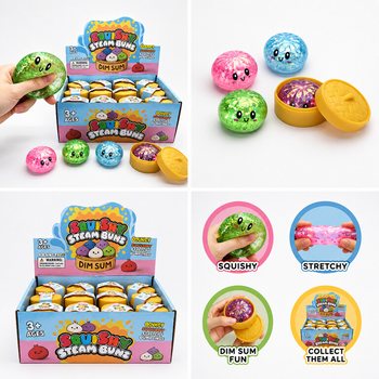 RAGE - Squishy Gniotek GLITTER Dumplings MAŁY (Wym. 5.5 x 5.5 x 3 cm) - Viralowy Fidget Toy 2026 (24 szt.)