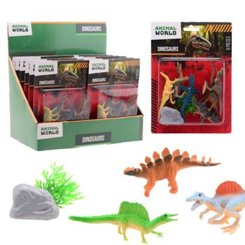 ANIMAL WORLD - Zestaw Dinozaur&oacute;w 8 Element&oacute;w - Ekspozytor (12 szt.)