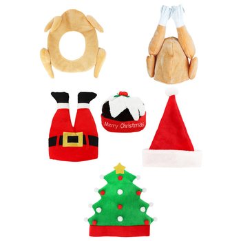 ZESTAW ŚMIESZNYCH CZAPEK ŚWIĄTECZNYCH LUX - XMAS CAPS (6 szt.)