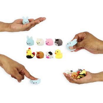 SQUISHY GNIOTEK DO LOTERII - ZWIERZĘTA WIEJSKIE - W DISPLAYU (96 szt.)