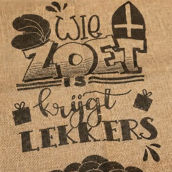 DUŻY JUTOWY W&Oacute;R SINTERKLAAS - Z NAPISEM TRADYCYJNYM - Ok. 60 x 100 cm (1 szt.)