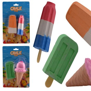 2 Duże Kredy Chodnikowe Lody na Karcie - 6x4x20 cm (12 szt.)