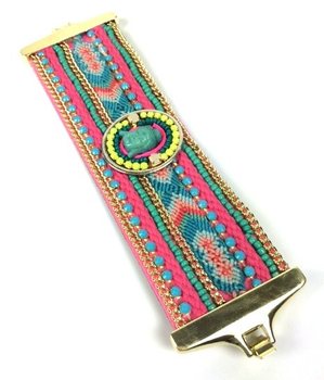 Luksusowa Szeroka Bransoletka w Stylu Ibiza Multicolor Budda (1 szt.)