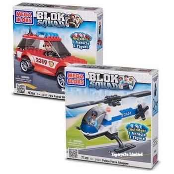 MEGA BLOKS - SUV STRAŻACKI I HELIKOPTER POLICYJNY (2 szt.)