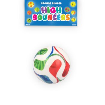PIŁKA KAUCZUKOWA PIŁKA NOŻNA HIGH BOUNCE - DISPLAY (24 szt.)