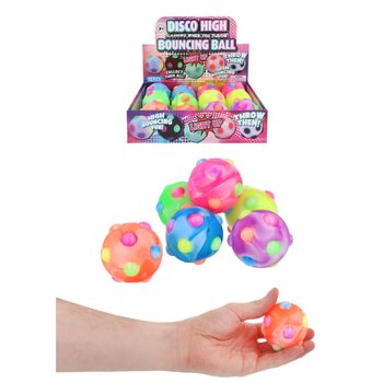 Świecąca Piłka Kauczukowa Disco - 6cm - Ekspozytor 12 szt.