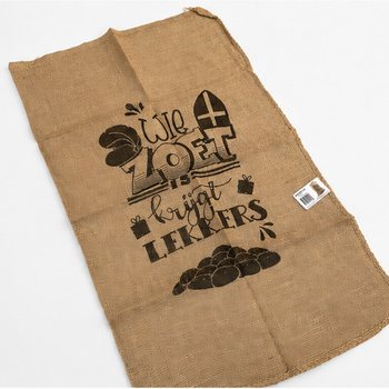 DUŻY JUTOWY W&Oacute;R SINTERKLAAS - Z NAPISEM TRADYCYJNYM - Ok. 60 x 100 cm (1 szt.)
