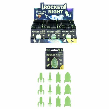 KOSMICZNA RAKIETA GLOW IN THE DARK NA SUFIT W DISPLAYU (24 szt.)