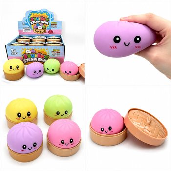RAGE - Gniotek Squishy Bun Dumplings DUŻY (8.5x8.5x4.8 cm) - Viral 2026 Fidget Toy (12 szt.)