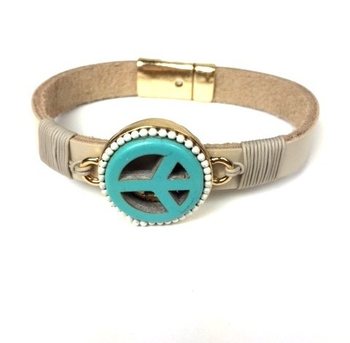 Bransoletka Taupe/Kremowa Peace (Styl Ibiza)