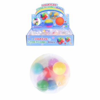 Gniotek Piłka Squeeze Ø 6cm z Pomponami (Display 12 szt.)