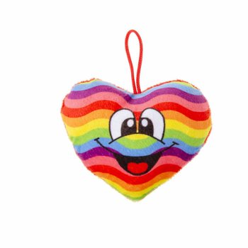 PLUSZOWE TĘCZOWE SERCE Z BUZIĄ SMILEY (24 szt.)