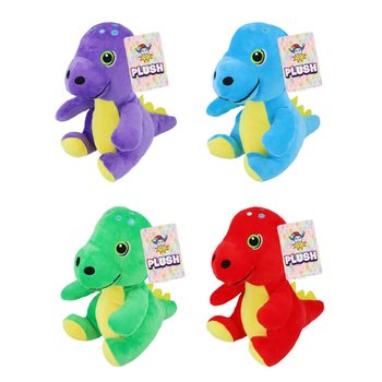 Pluszowy dinozaur - wysokość 19 cm - mix kolorów (12 szt.)