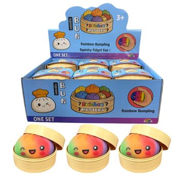 RAGE - RAINBOW Gniotek Squishy Bun Dumplings DUŻY (Wym. 8.5 x 8.5 x 4.8 cm) - Viral 2026 Fidget Toy (12 szt.)
