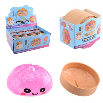 RAGE - Gniotek Squishy SUGAR EDITION Bun Dumplings MAŁY (5.3 x 5.3 x 4.1 cm) Viral 2026 Fidget Toy (24 szt.)