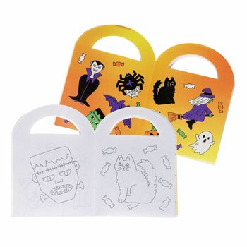 Małe Kolorowanki na Halloween z Naklejkami (48 Sztuk)