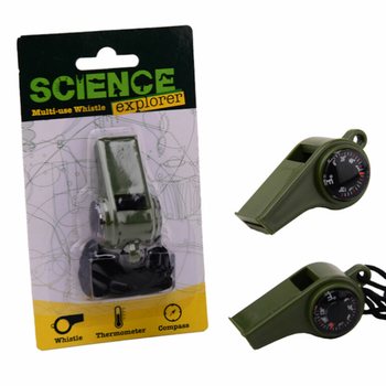 GWIZDEK SURVIVALOWY SCIENCE EXPLORER Z KOMPASEM I TERMOMETREM (24 szt.)