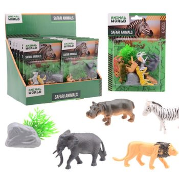 ANIMAL WORLD - ZESTAW ZWIERZĄT SAFARI 10-ELEMENTOWY NA KARCIE - W DISPLAYU (12 szt.)