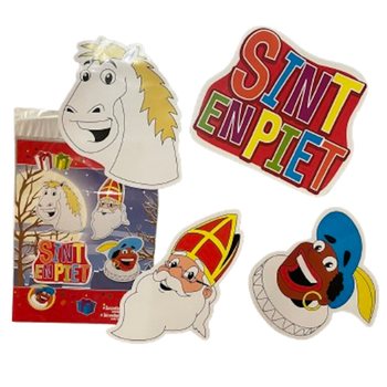 SINTERKLAAS SINT & PIET - 4-ELEMENTOWY DWUSTRONNY ZESTAW TABLIC DEKORACYJNYCH (6 szt.)