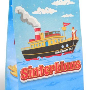 Papierowe Torebki Prezentowe Sinterklaas / Mikołajki - 16x8x22 cm (12 sztuk)