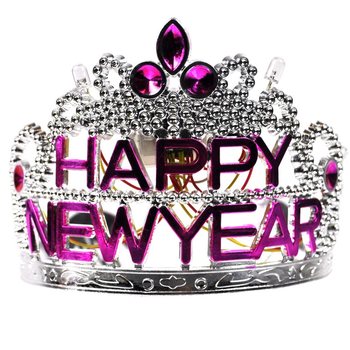 Korona HAPPY NEW YEAR z oświetleniem (10 szt.)